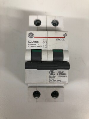 General Electric EP62ULC02 2 pole 2 amp Circuit Breaker