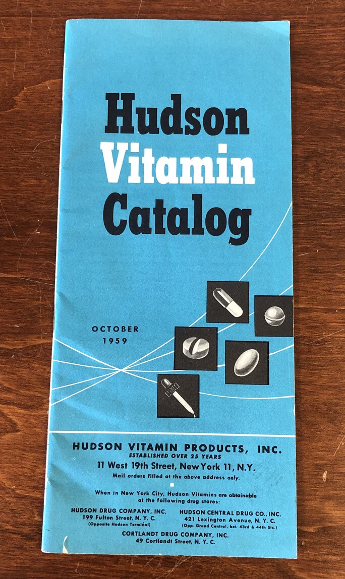 Vintage New York City 1959 Hudson Vitamin Products Catalog Mail Order 39  Pages | eBay