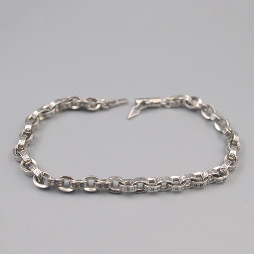 Pure S925 Sterling Silver Chain Men Women Thailand Circle Link Bracelet 7.5"/14g - Picture 3 of 9