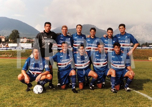 Photo Vintage Calcio – Sampdoria, Lombardo – Années 90 – Tirage Presse 24 X 18 Cm