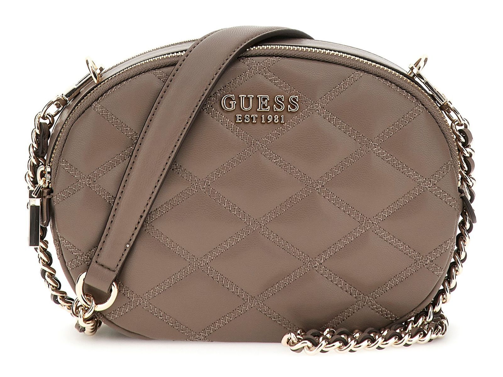 GUESS shoulder bag Tamsin Double Zip Crossbody Bag Dark Taupe