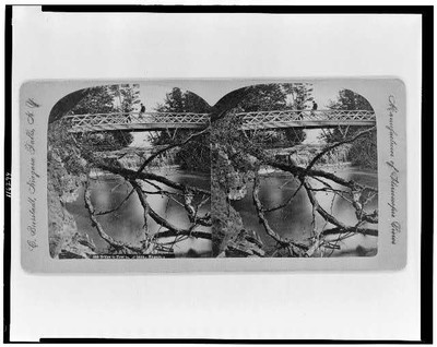 Photo of Stereograph,Bridge,Niagara Falls,People,1860-1890,Waterfalls