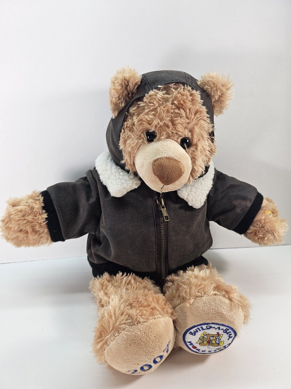 Build a Bear Aviator Pilot Stuffed Bear Plush Record And Talk With Tags
