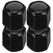 Universal Car Tire Valve Caps Black Stainless Steel Durable Replacement Covers