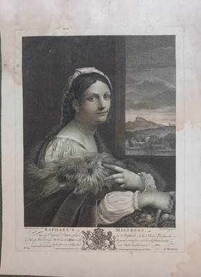 GROß 18.Jh. ALTMEISTER RADIERUNG - Nach SEB DEL PIOMBO - ''RAPHAELS HERRIN''