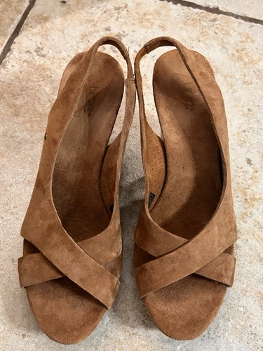 Sandali Ugg zeppa pelle scamosciata marrone 3190 taglia 7