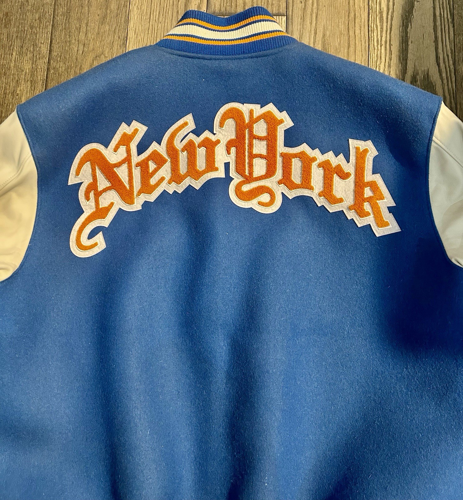 Jeff Hamilton New York Knicks Wool & Leather Varsity Jacket