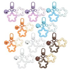 10Pcs Star Keychain, Keychain Charms, Blue/White/Purple/Brown/Orange