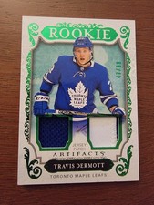 2018-19 Upper Deck Artifacts - Rookies Travis Dermott #173 Emerald Material /99 