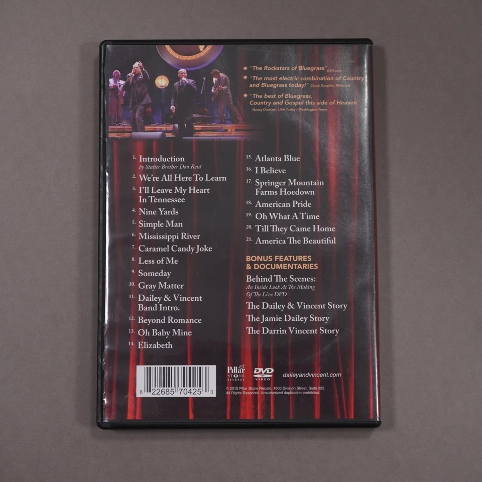 Alive! In Concert - Dailey & Vincent (DVD, 2015) Pillar & Stone Records VG+ - Image 2 of 4