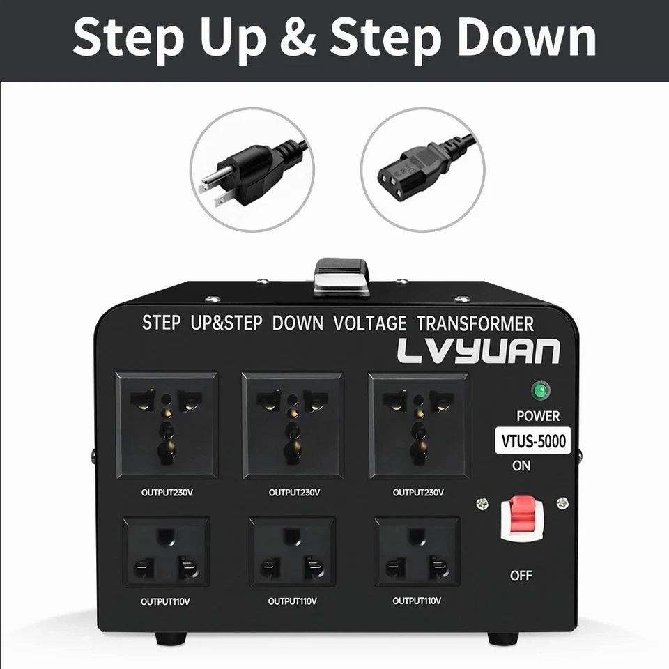 Transformador de voltaje 5000W 2000W 800W 500W Convertidor de voltaje 220V a 110V CA Foto 4 de 4