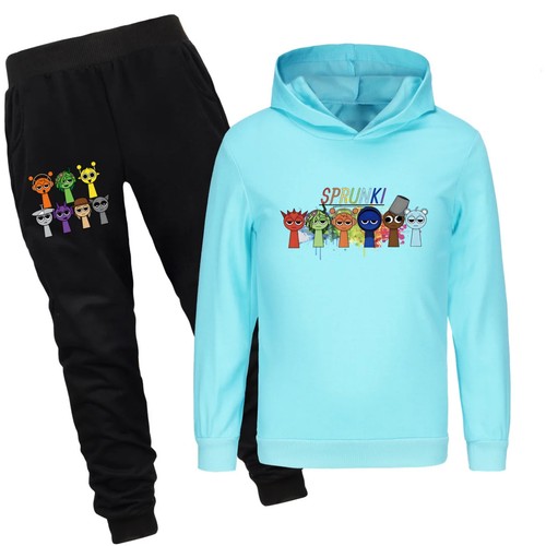 New Sprunki Clothes Set Kids Cartoon Incredibox Hoodie Boys Spring Fall Tracksui - Picture 6 of 24