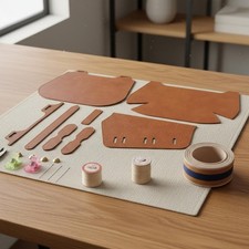 PU Leather Bag Kit Easy to Assemble Handmade Purse Material Pack Classic Design