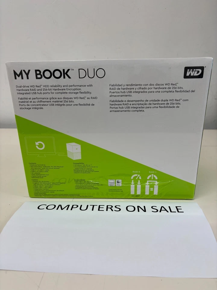 WD 28TB My Book Duo Desktop RAID USB 3.2 USB-C  Hard Drive HDD Encryption Extern - Image 2 of 3
