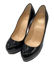 Christian Louboutin Pumps Heel Leather Black EU35 US5 Japan F/S USED