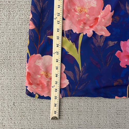 Everly Womens Size Small Racerback Shift Dress Blue Pink Floral Lined 34" length - Picture 13 of 14