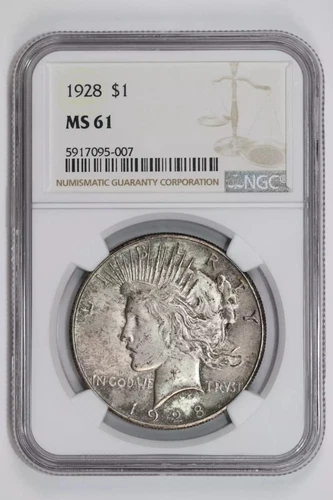 1928 PEACE DOLLAR NGC MS61