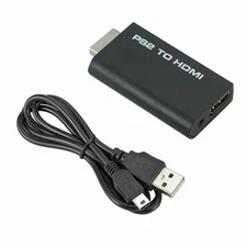PS2 to HDMI Video Converter Adapter with 3.5mm Audio Output for HDTV Monitor US.