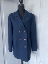 Vintage Pendleton 100 Virgin Wool Navy Double Breasted Coat USA Women L 22x30