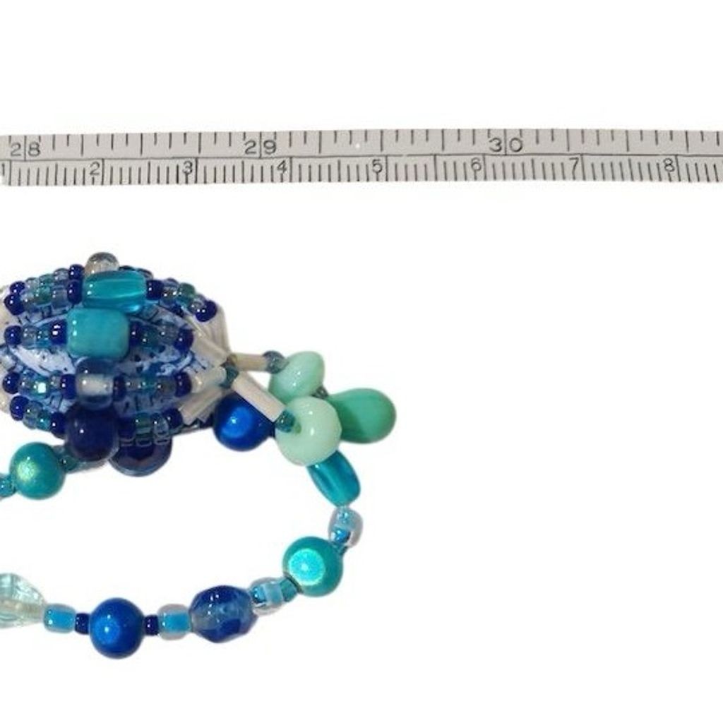 Blue Glass Multi-Strand Beaded Statement Necklace… - image 6