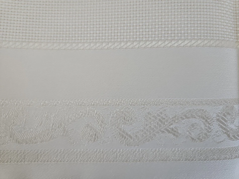 DÖHLER Crafts Ivory Damask 40" x 17" Table Runner for Cross Stitch BEAUTIFUL! - Image 2 of 4