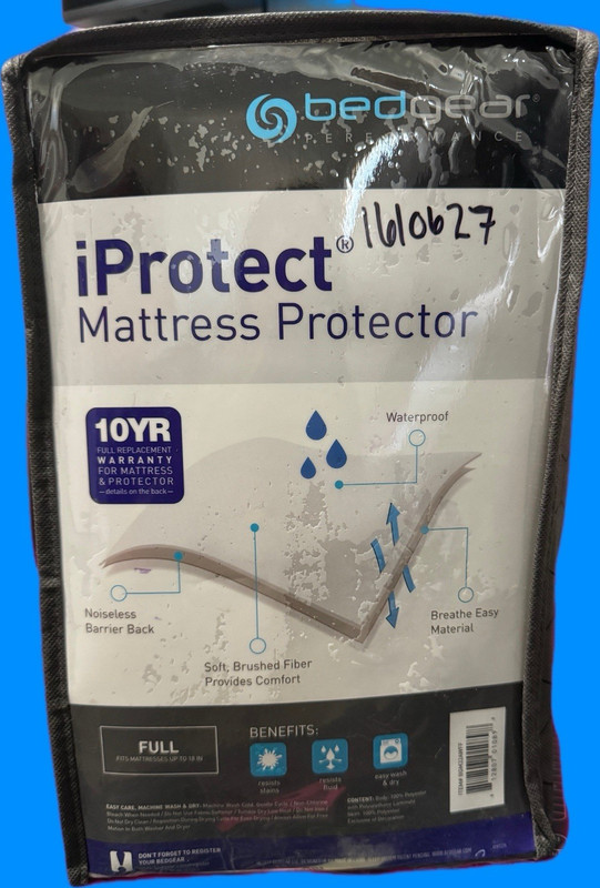 Bedgear iProtect Full Mattress Protector White Waterproof Breathable