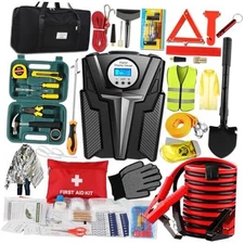 Car Emergency Kit, Roadside Assistance Emergency Car Kit Jumper Cables, Road 