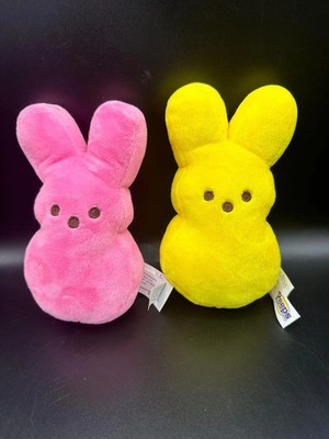PEEPS Yellow & Pink Bunny Rabbit 6'' Plush Stuffed Animals