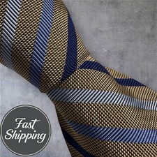 BROOKS BROTHERS Tie Striped 100 Silk Necktie Nevy/Blue/Tan