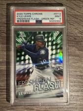 Topps 2020 Chrome Kyle Lewis Freshman Flash Green Refractor #FF-13 PSA 9 RC /99
