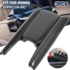 For Honda Civic 2016-2020 21 Carbon Fiber Style Armrest Box Cover Center Console