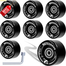 Quad Roller Skate Wheels 8pk 65x36mm 78A ABEC-9 Indoor Outdoor Black US