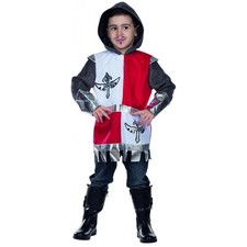 Kinder Ritterkostüm (Kasack mit Kettenhauben-Kapuze) Karneval Fasching MA Larp