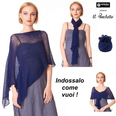 Il Ponchetto Damen Multifunktion Woman Poncho Cape CC-PONC01-030