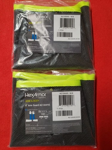 HexArmor AG10009S-M (8) 9" Cut Resistant Arm Guard/Sleeve Size Medium-NEW-Qty. 2 - product listing photo