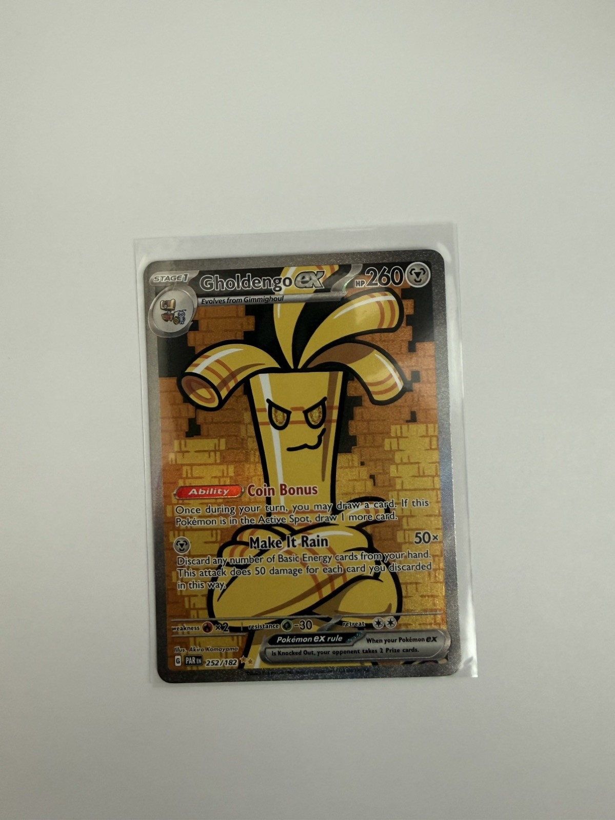 Pokemon Gholdengo ex 252/182 SV04 Paradox Rift SIR Special Illustration Rare