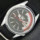 REFURBISHED VINTAGE SEIKO 5 AUTOMATIC 6309A JAPAN MENS BLACK WATCH a441113-1