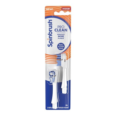 #ad PRO Clean Electric Toothbrush Refills Medium Nylon Bristles 2 Pack for Adults $27.99