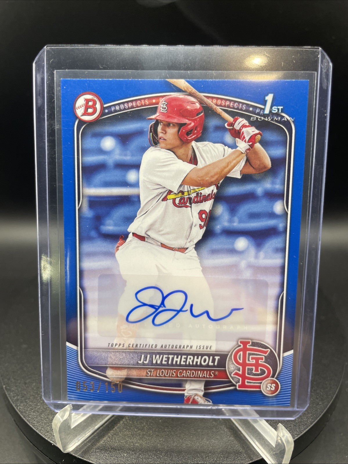 2025 Bowman 1st Bowman blue JJ Wetherholt Auto /150 #BPA-JW St. Louis Cardinals