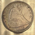 1866 $1 Seated Liberty Dollar EF details