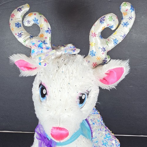 Build A Bear Glisten - White Sparkle Snowflake Reindeer Plush Stuffed Animal 16" - Picture 9 of 23