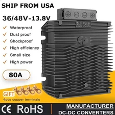 DC-DC 30-60V 36V/48V to 13.8V 80A Converter Step Down Buck Power Car Truck Boat