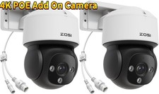 ZOSI C290 4K 8MP Add-On Pan Tilt PoE IP Security Camera System With CAT5e cable