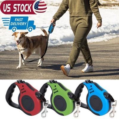16.5FT Automatic Retractable Dog Leash Pet Collar Automatic Walking Lead Free US