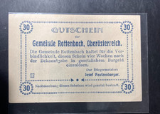 1921 AUSTRIA (ROTTENBACH) 30 HELLER - Excellent Note - Lot #J2