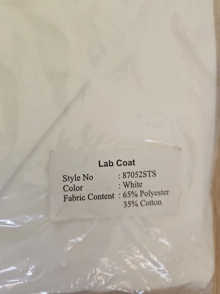 Medline Unisex SilverTouch Staff Length Lab Coat, White., Small. New. - Image 3 of 4