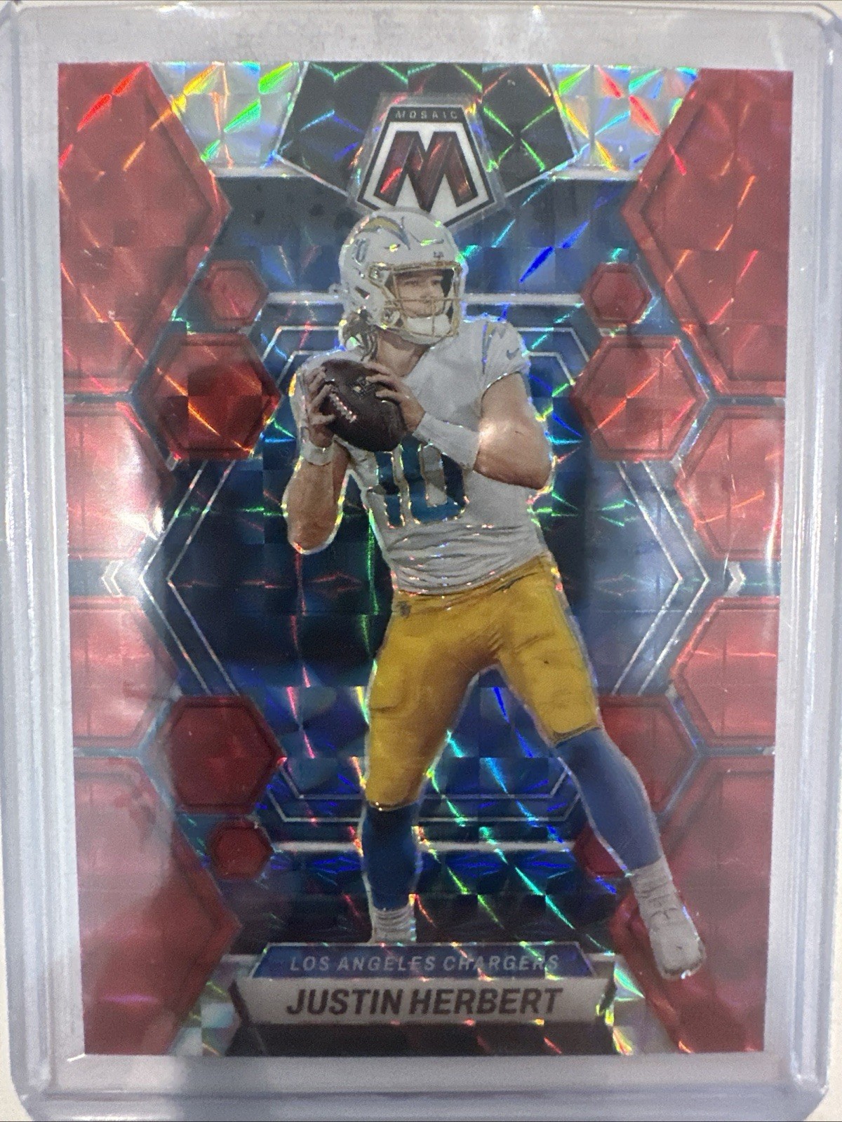 2023 panini mosaic Justin Herbert red prizm SP #127 Chargers