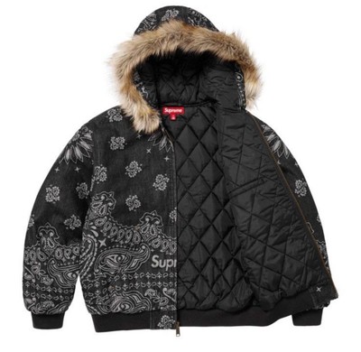ジャケット・アウター Supreme Bandana Jacquard Denim Jacket L Supreme Bandana Jacquard Denim Hooded Work Jacket - XL | eBay