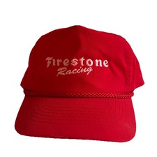 Vintage Firestone Racing Red SnapBack Trucker Hat  Rope
