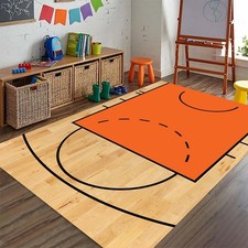 Basketball Court Rug, Custom Sports Rug, Kids Room Decor, Boys Bedroom Ma